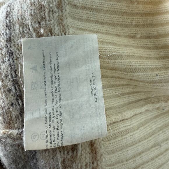 Vintage Y2K Esprit Women's sweater Large Wool Hooded Knit Tunic S/S E3-11 - Picture 10 of 10